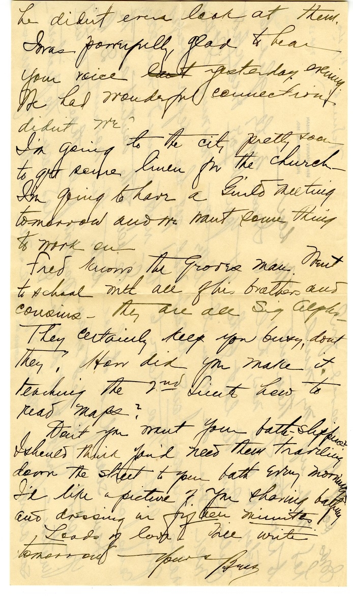 Letter from Bess W. Truman to Harry S. Truman