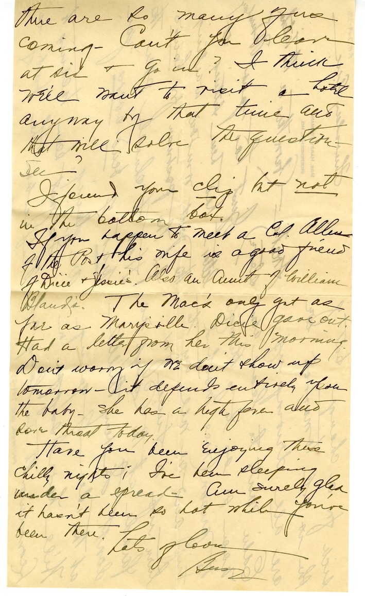 Letter from Bess W. Truman to Harry S. Truman