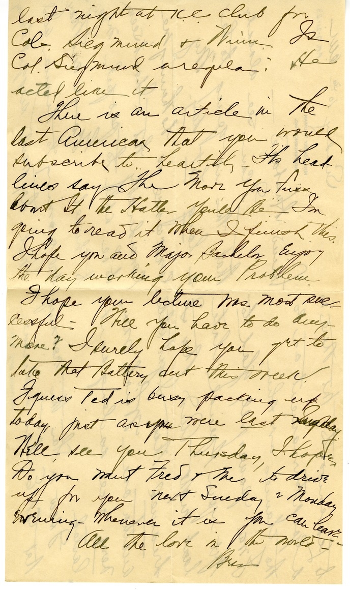 Letter from Bess W. Truman to Harry S. Truman