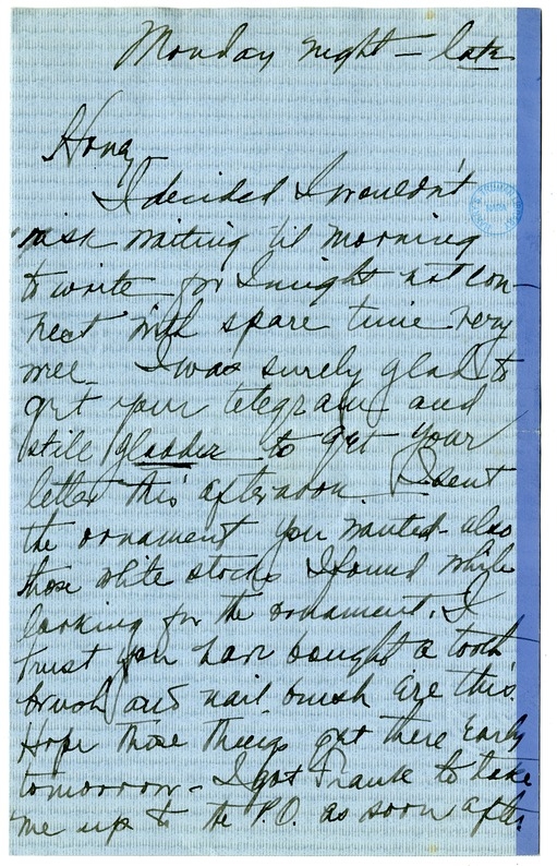 Letter from Bess W. Truman to Harry S. Truman