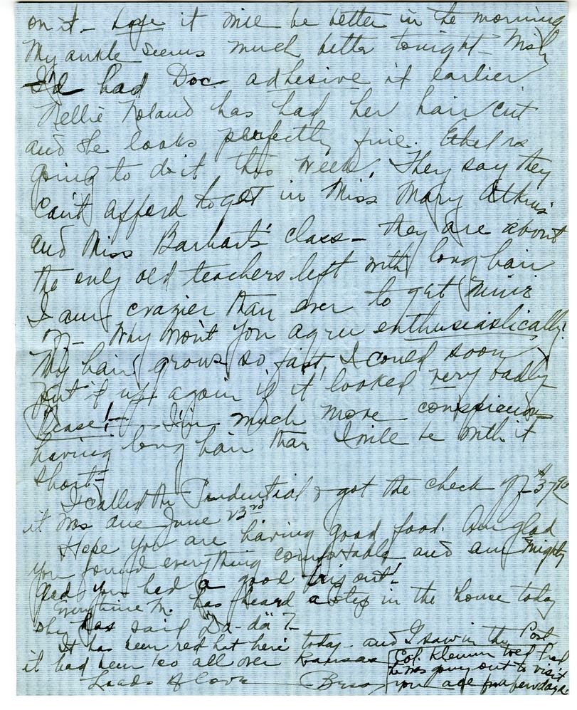 Letter from Bess W. Truman to Harry S. Truman