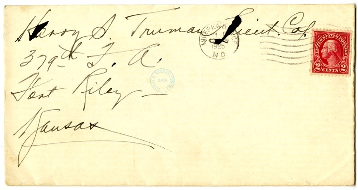 Letter from Bess W. Truman to Harry S. Truman