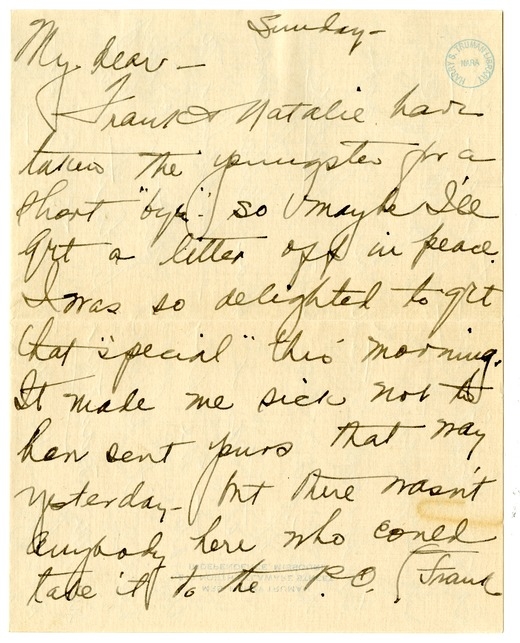 Letter from Bess W. Truman to Harry S. Truman