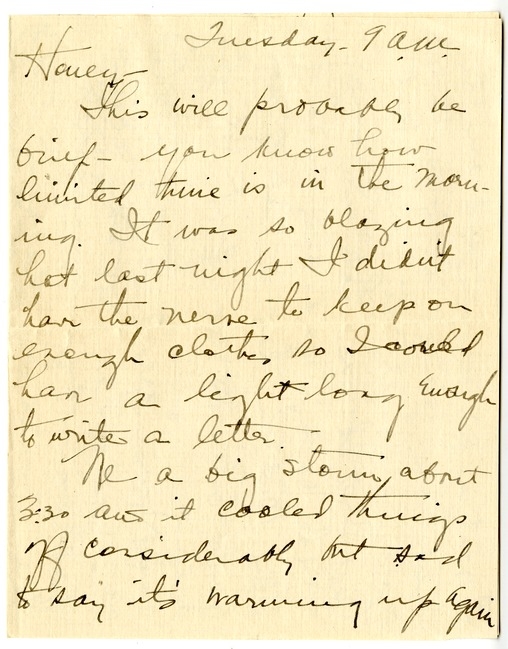 Letter from Bess W. Truman to Harry S. Truman