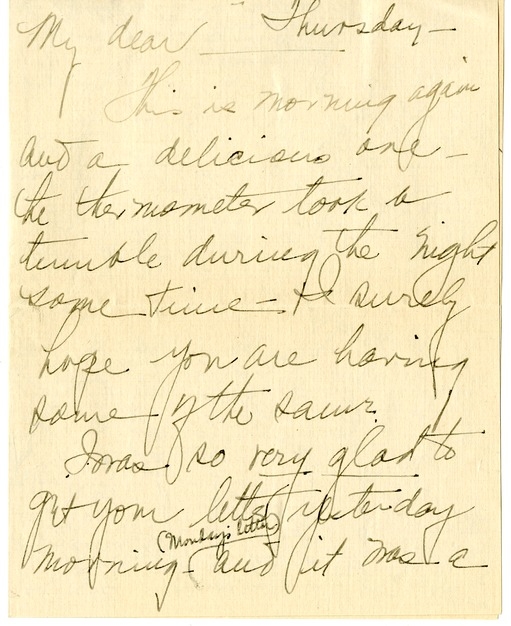 Letter from Bess W. Truman to Harry S. Truman