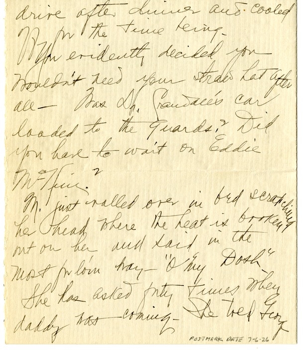 Letter from Bess W. Truman to Harry S. Truman