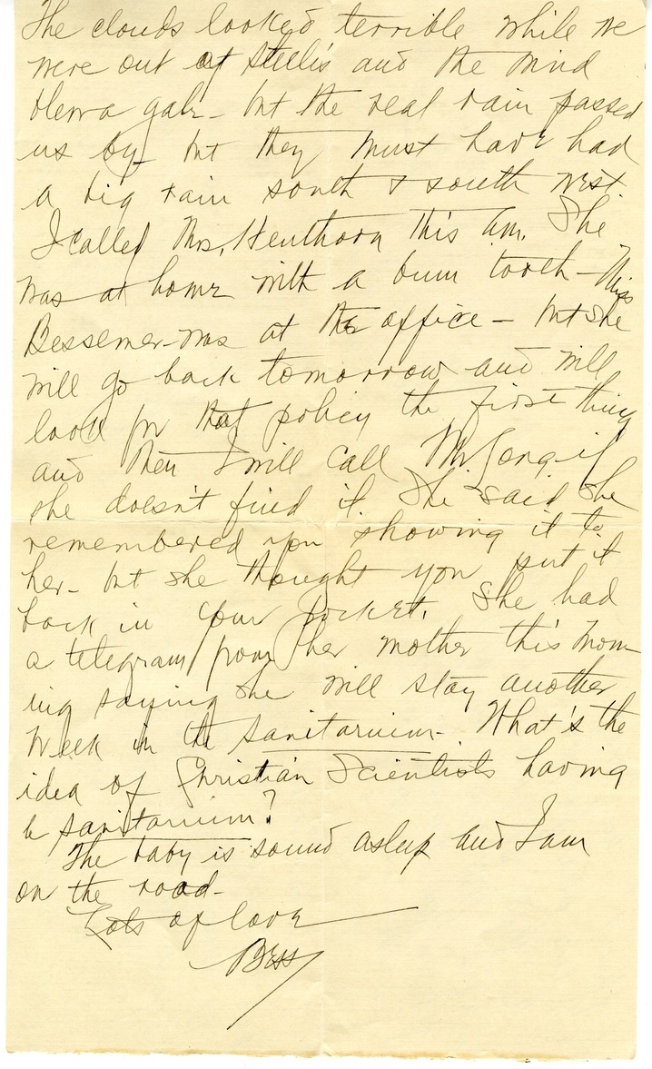 Letter from Bess W. Truman to Harry S. Truman