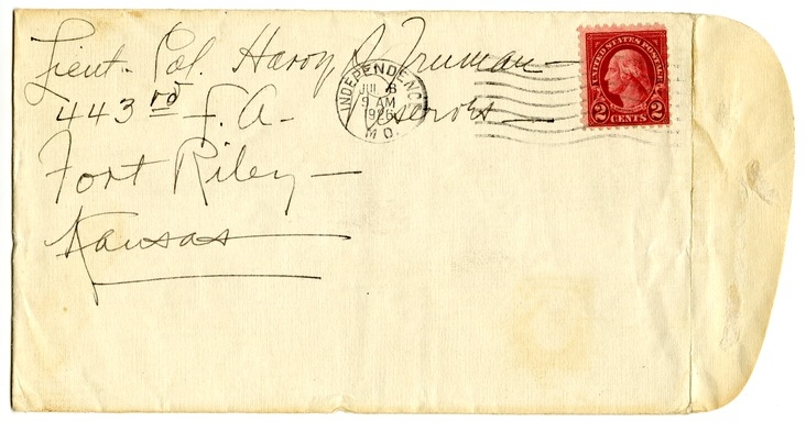 Letter from Bess W. Truman to Harry S. Truman