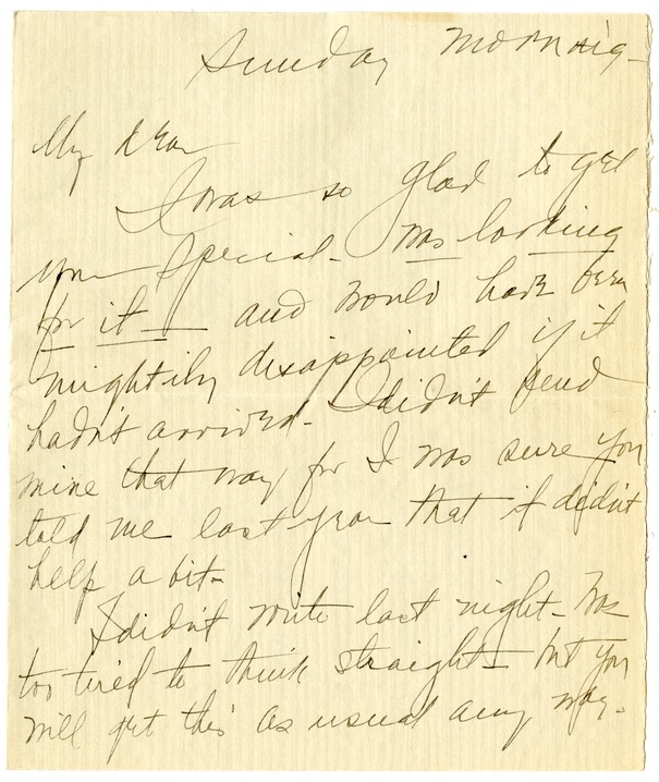 Letter from Bess W. Truman to Harry S. Truman