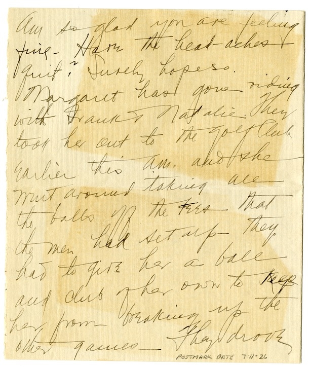 Letter from Bess W. Truman to Harry S. Truman