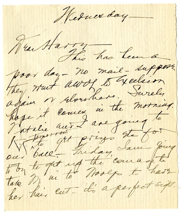 Letter from Bess W. Truman to Harry S. Truman