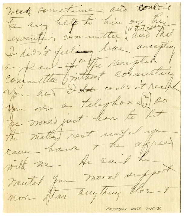 Letter from Bess W. Truman to Harry S. Truman