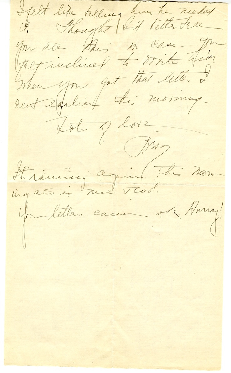 Letter from Bess W. Truman to Harry S. Truman