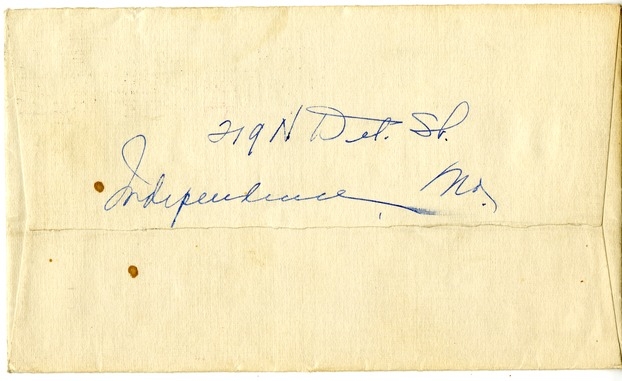 Letter from Bess W. Truman to Harry S. Truman