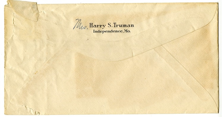 Letter from Bess W. Truman to Harry S. Truman