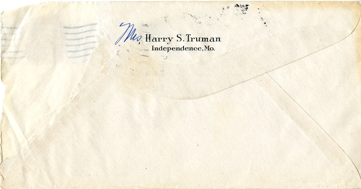 Letter from Bess W. Truman to Harry S. Truman