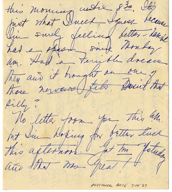 Letter from Bess W. Truman to Harry S. Truman