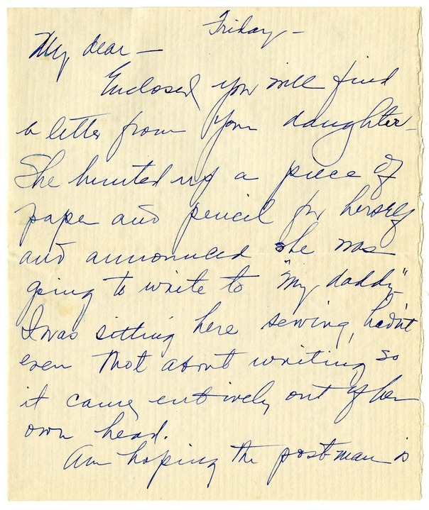 Letter from Bess W. Truman to Harry S. Truman