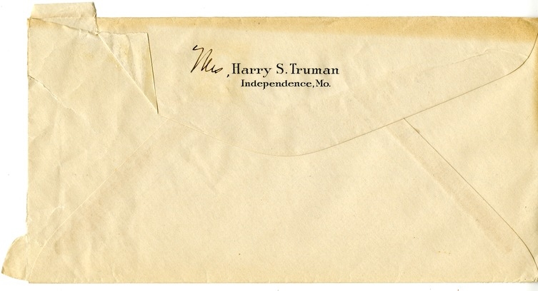 Letter from Bess W. Truman to Harry S. Truman