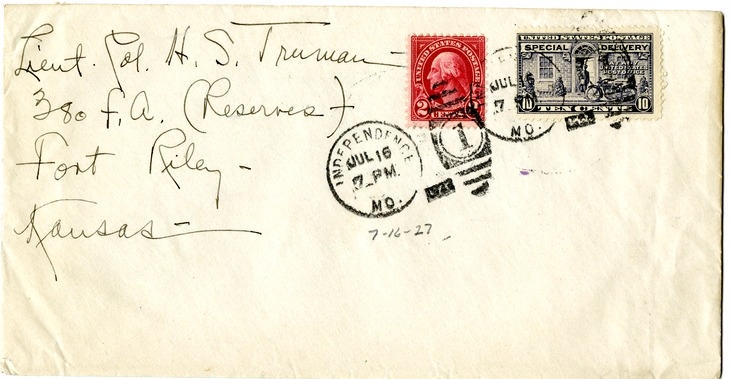 Letter from Bess W. Truman to Harry S. Truman