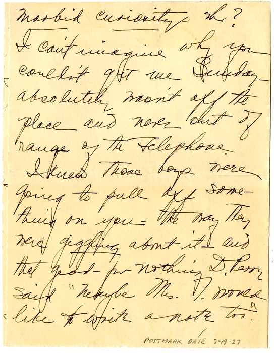 Letter from Bess W. Truman to Harry S. Truman