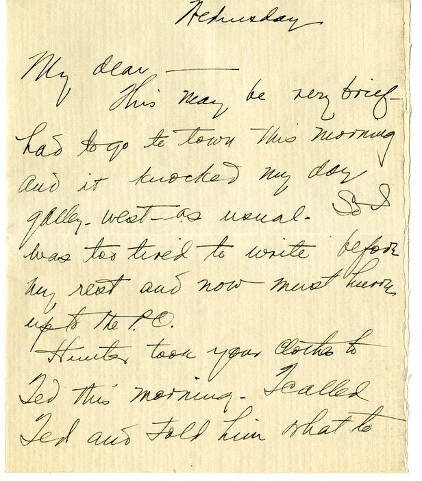 Letter from Bess W. Truman to Harry S. Truman