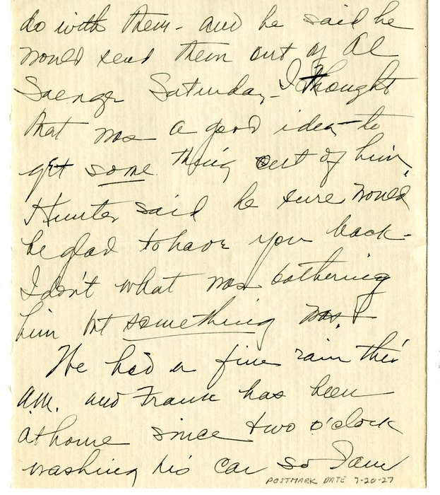 Letter from Bess W. Truman to Harry S. Truman