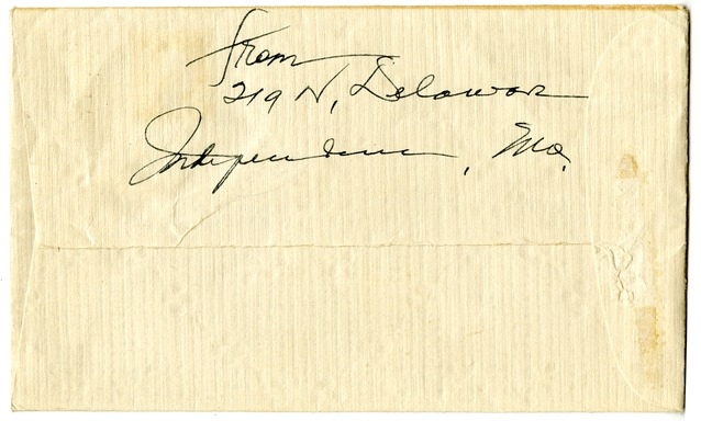 Letter from Bess W. Truman to Harry S. Truman