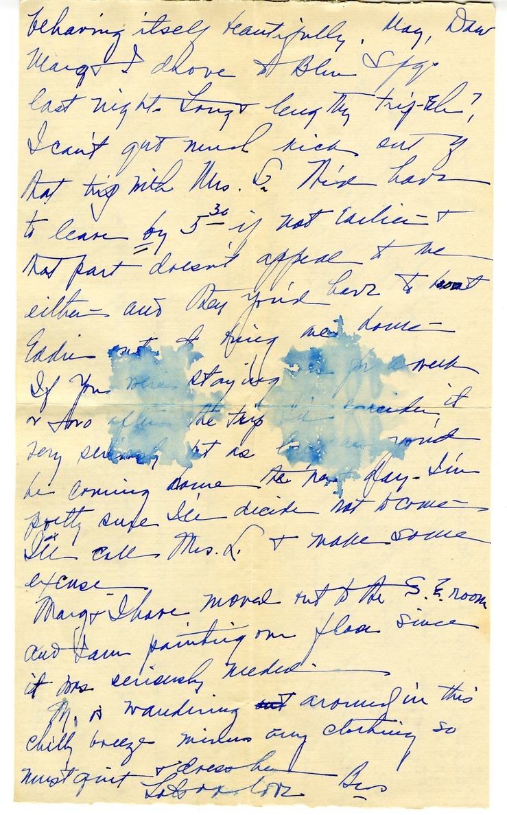 Letter from Bess W. Truman to Harry S. Truman