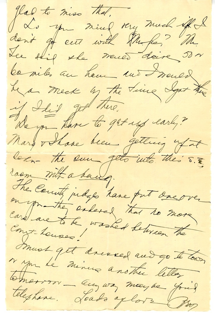 Letter from Bess W. Truman to Harry S. Truman