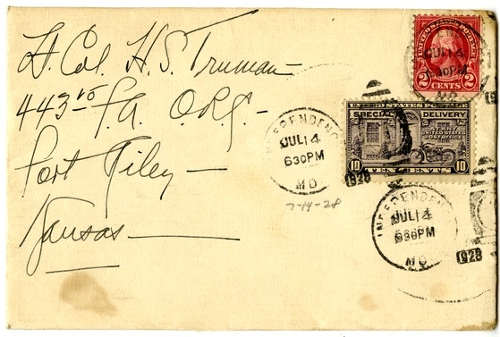 Letter from Bess W. Truman to Harry S. Truman