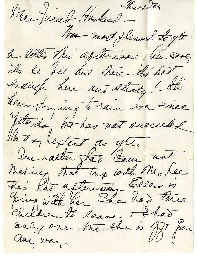 Letter from Bess W. Truman to Harry S. Truman