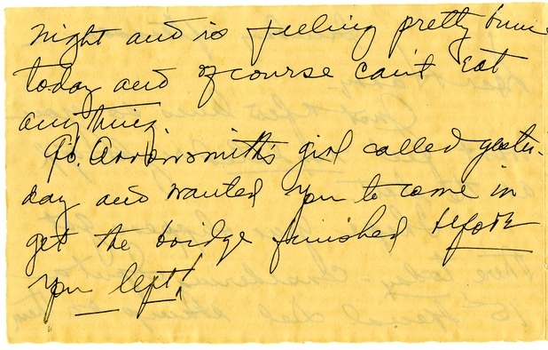 Letter from Bess W. Truman to Harry S. Truman