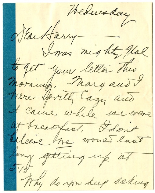 Letter from Bess W. Truman to Harry S. Truman