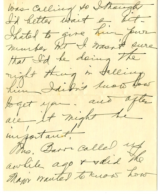 Letter from Bess W. Truman to Harry S. Truman