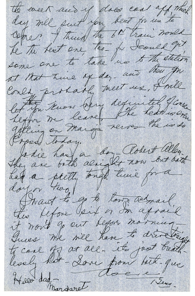 Letter from Bess W. Truman and Margaret Truman to Harry S. Truman