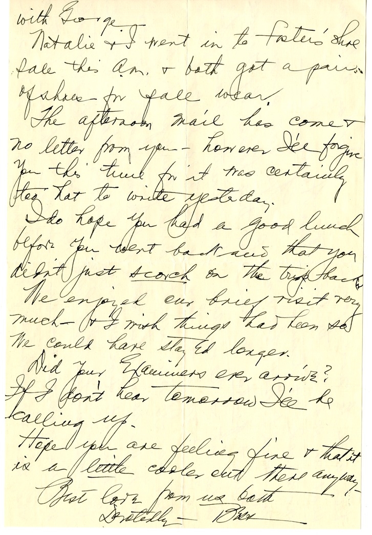 Letter from Bess W. Truman to Harry S. Truman