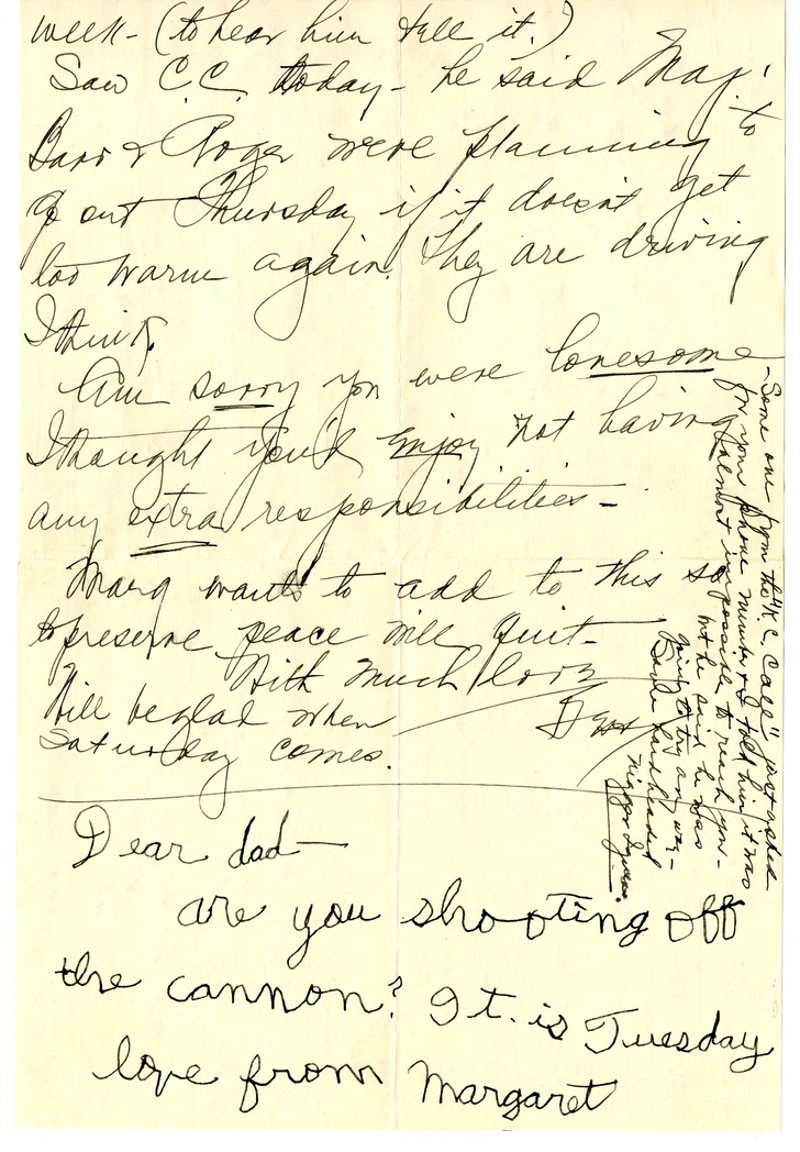 Letter from Bess W. Truman and Margaret Truman to Harry S. Truman