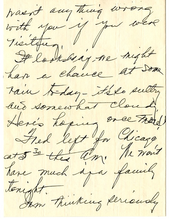 Letter from Bess W. Truman to Harry S. Truman