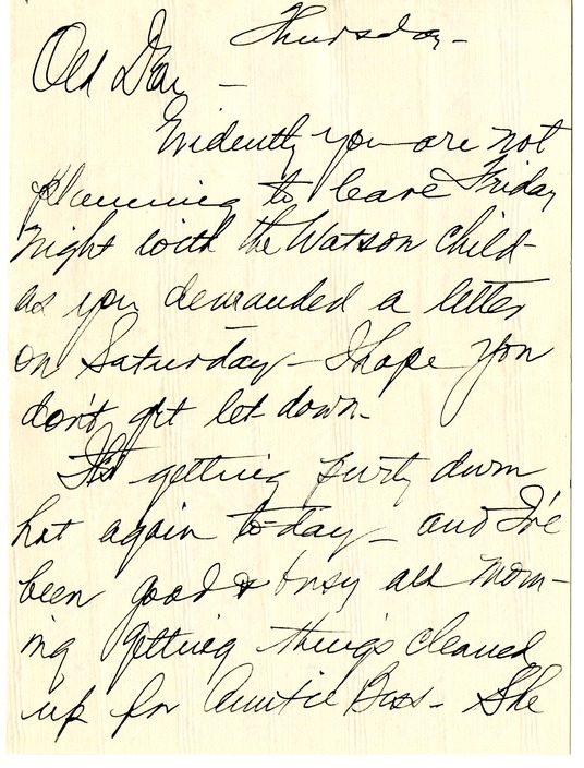 Letter from Bess W. Truman to Harry S. Truman