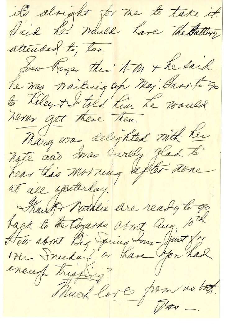 Letter from Bess W. Truman to Harry S. Truman