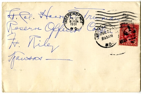 Letter from Bess W. Truman to Harry S. Truman