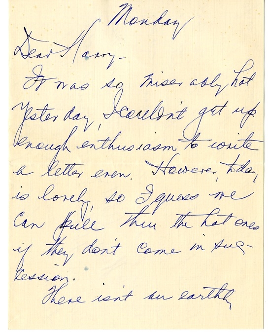 Letter from Bess W. Truman to Harry S. Truman