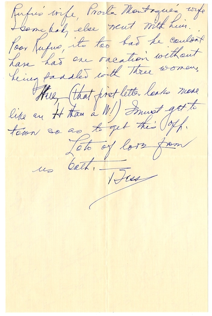 Letter from Bess W. Truman to Harry S. Truman