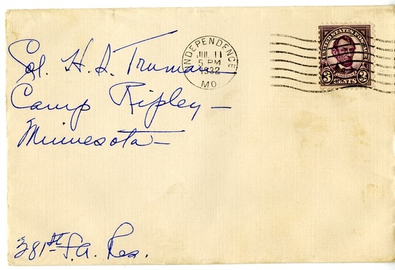 Letter from Bess W. Truman to Harry S. Truman