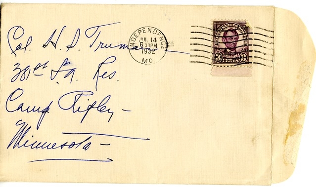 Letter from Bess W. Truman to Harry S. Truman