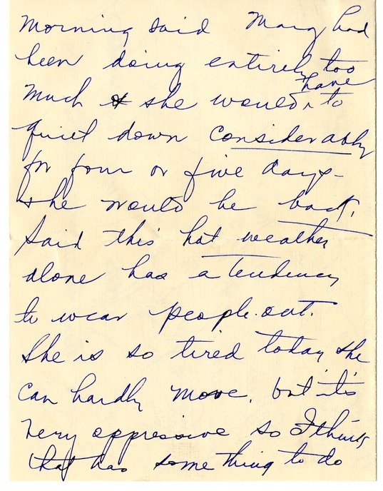 Letter from Bess W. Truman to Harry S. Truman