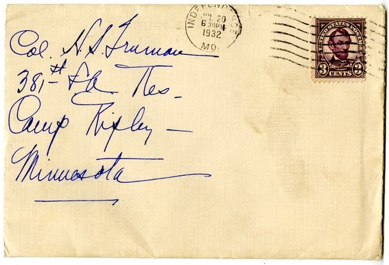 Letter from Bess W. Truman to Harry S. Truman