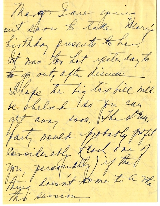 Letter from Bess W. Truman to Harry S. Truman