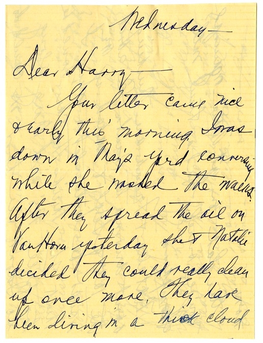 Letter from Bess W. Truman to Harry S. Truman